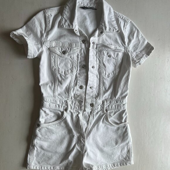 Zara Denim Jumpsuit - White - XS - Picture 1 of 2